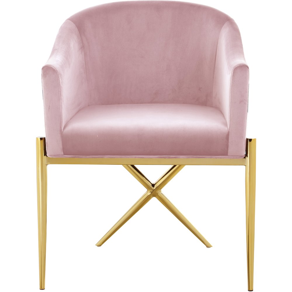 Xavier Pink Velvet Dining Chair. Picture 3