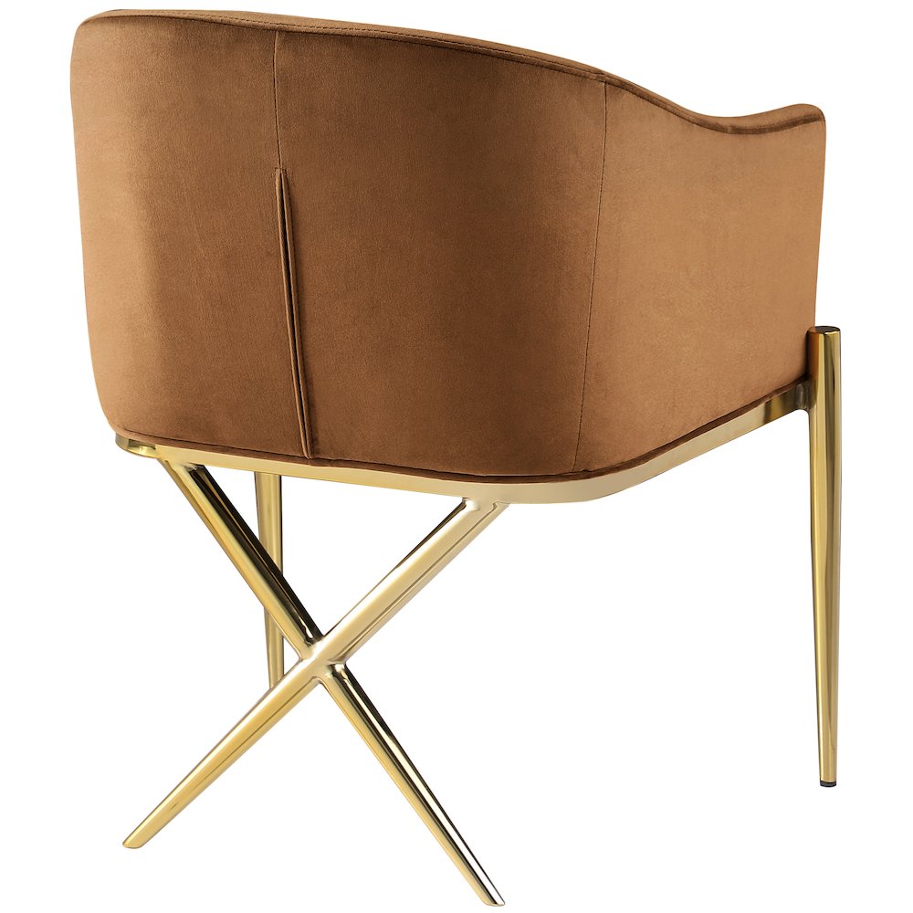 Xavier Saddle Velvet Dining Chair. Picture 2