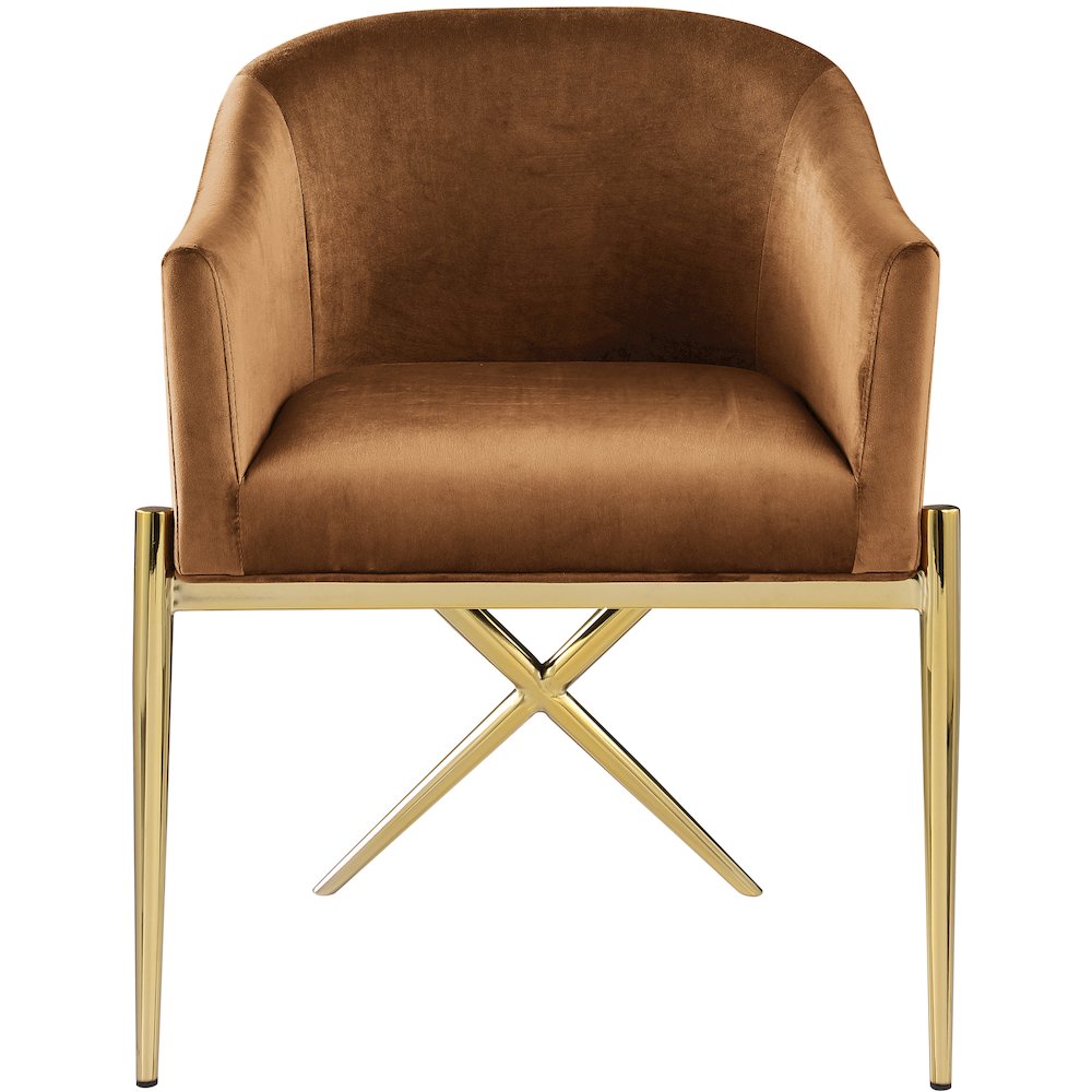 Xavier Saddle Velvet Dining Chair. Picture 3