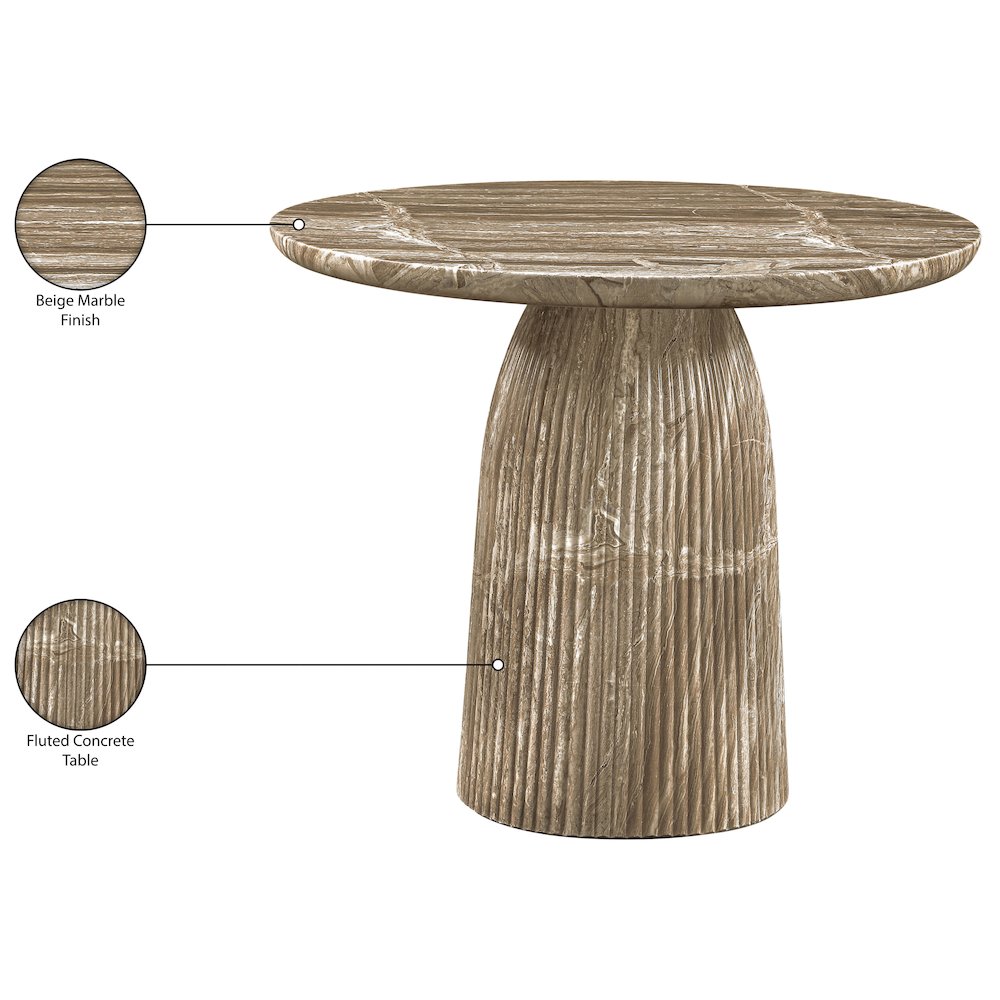 Venosa 36" Beige Concrete Indoor/Outdoor Dining Table. Picture 7