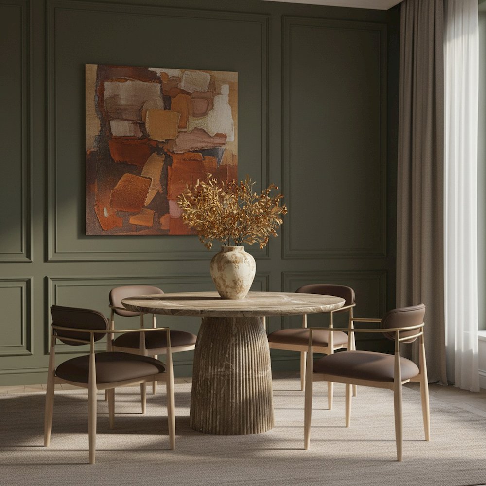 Venosa 36" Beige Concrete Indoor/Outdoor Dining Table. Picture 2