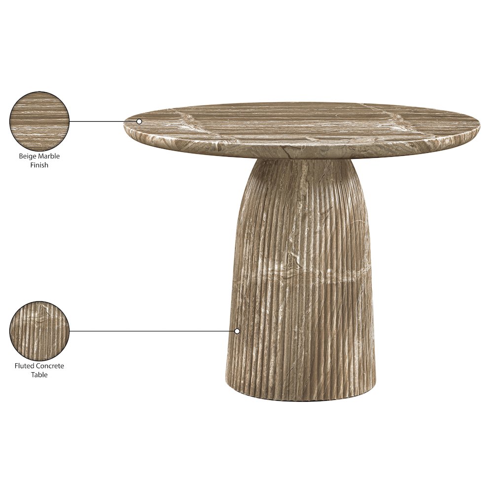 Venosa 42" Beige Concrete Indoor/Outdoor Dining Table. Picture 7
