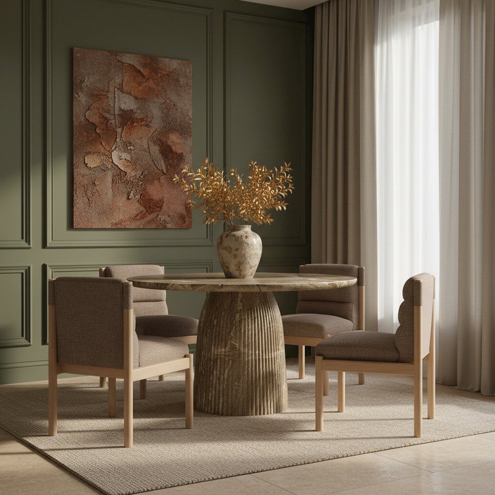 Venosa 42" Beige Concrete Indoor/Outdoor Dining Table. Picture 2