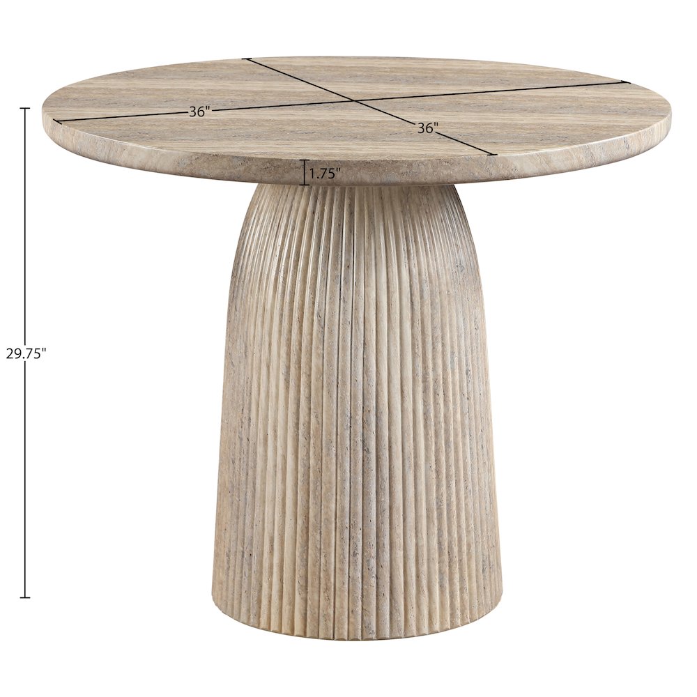 Venosa 36" Travertine Concrete Indoor/Outdoor Dining Table. Picture 7