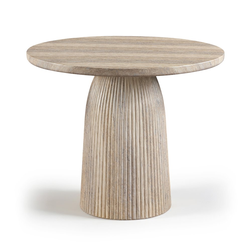 Venosa 36" Travertine Concrete Indoor/Outdoor Dining Table. Picture 1