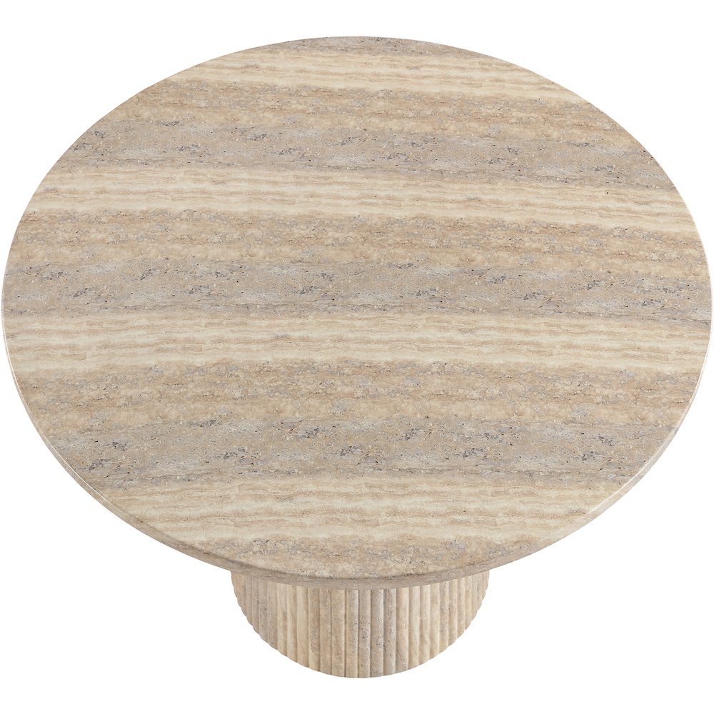 Venosa 36" Travertine Concrete Indoor/Outdoor Dining Table. Picture 4