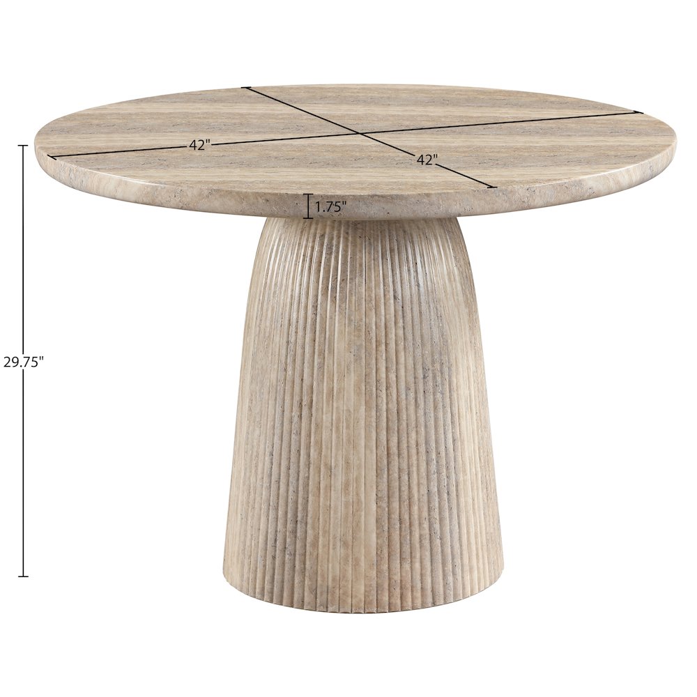 Venosa 42" Travertine Concrete Indoor/Outdoor Dining Table. Picture 7