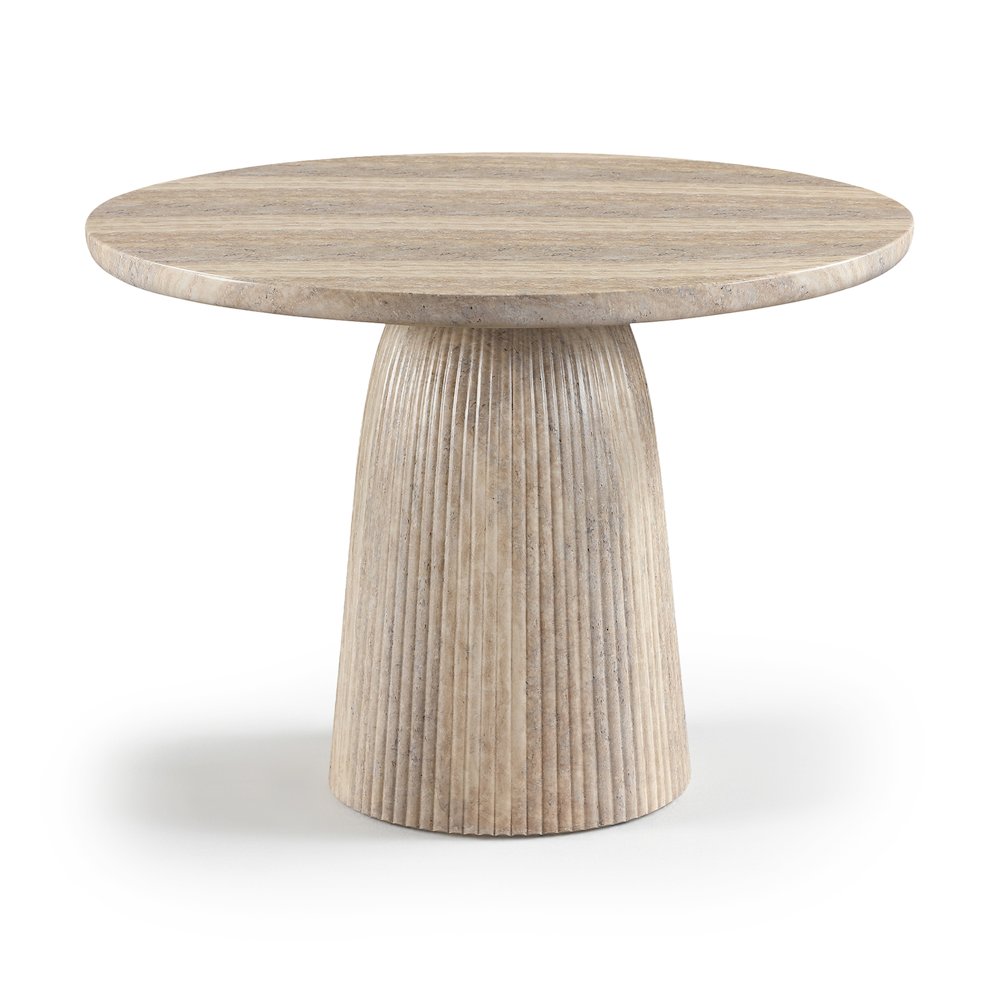 Venosa 42" Travertine Concrete Indoor/Outdoor Dining Table. Picture 1