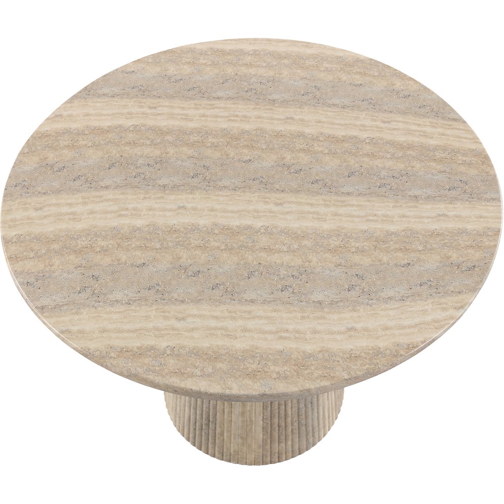 Venosa 42" Travertine Concrete Indoor/Outdoor Dining Table. Picture 4