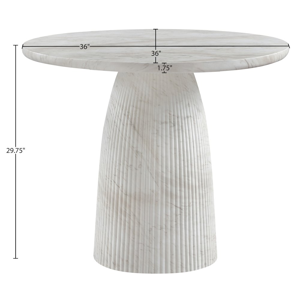 Venosa 36" White Concrete Indoor/Outdoor Dining Table. Picture 6