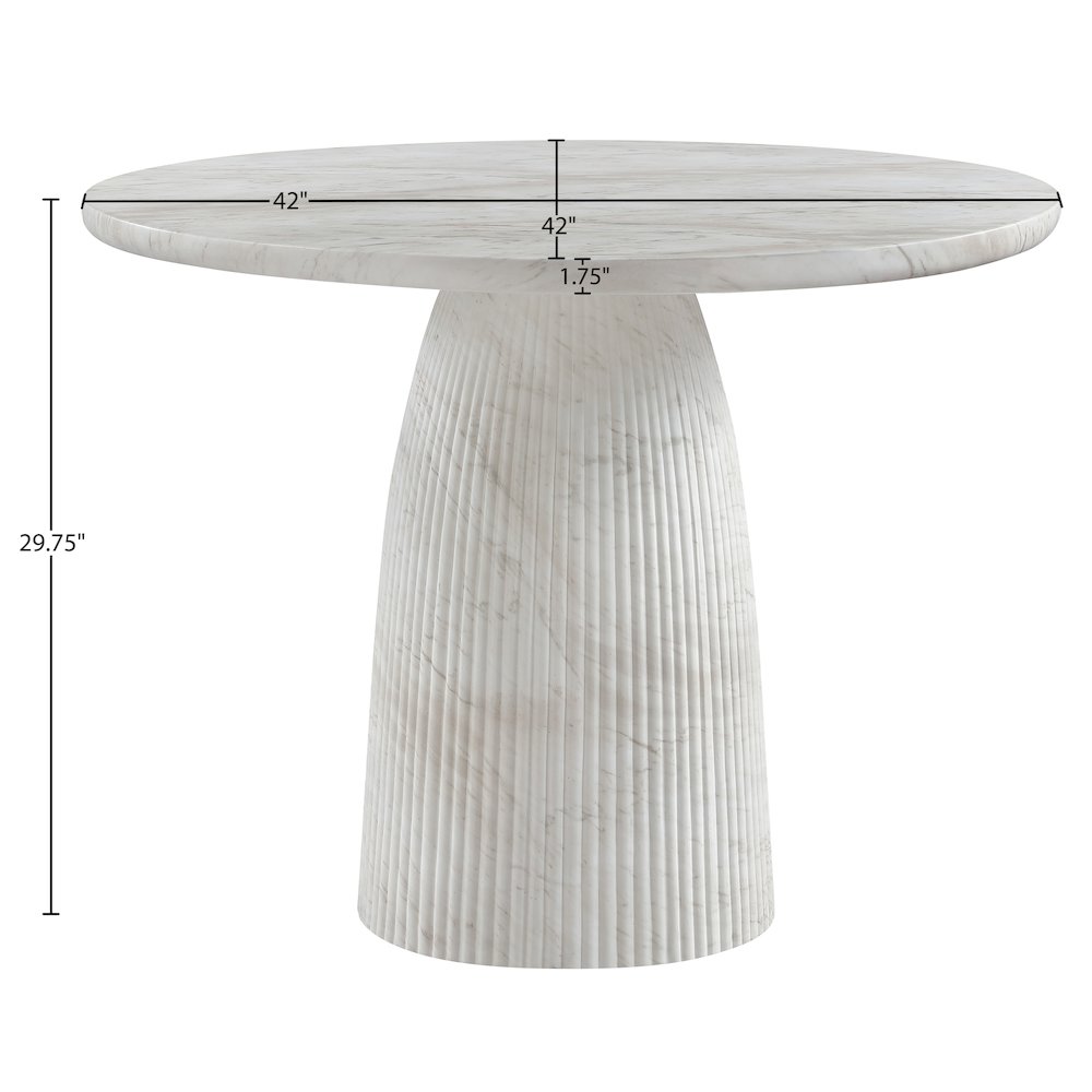 Venosa 42" White Concrete Indoor/Outdoor Dining Table. Picture 6