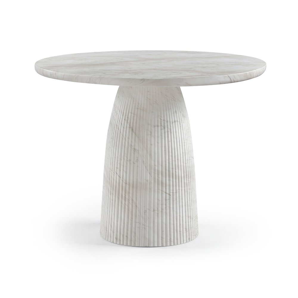 Venosa 42" White Concrete Indoor/Outdoor Dining Table. Picture 1