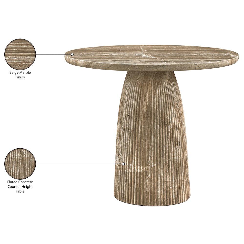 Venosa Beige Concrete Indoor/Outdoor Counter Height Table. Picture 7