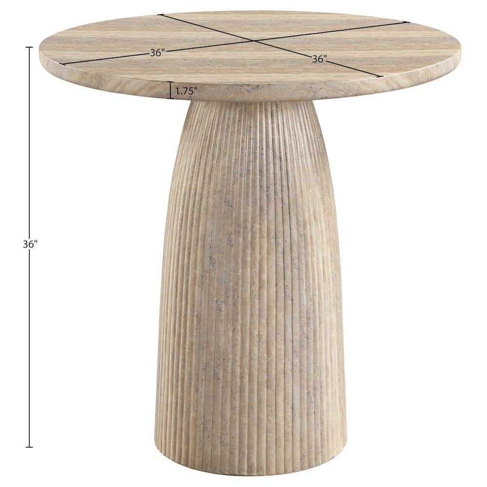 Venosa Travertine Concrete Indoor/Outdoor Counter Height Table. Picture 7