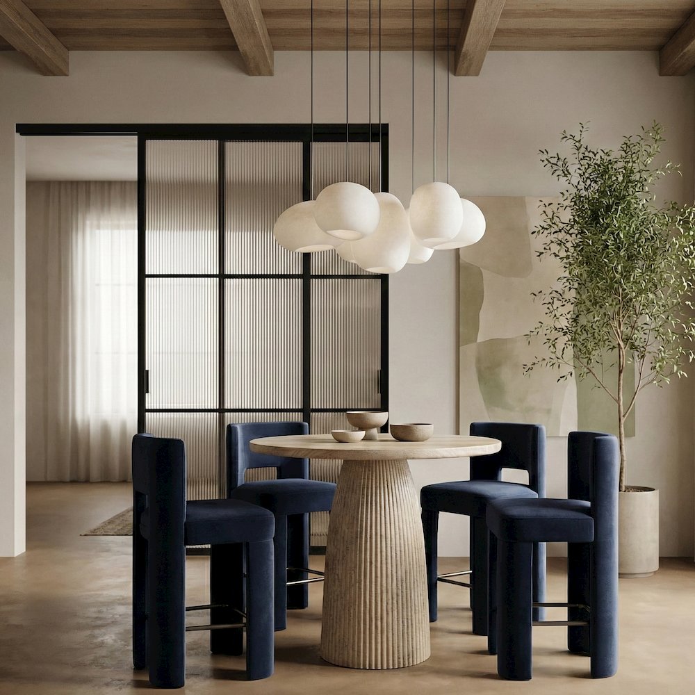 Venosa Travertine Concrete Indoor/Outdoor Counter Height Table. Picture 2