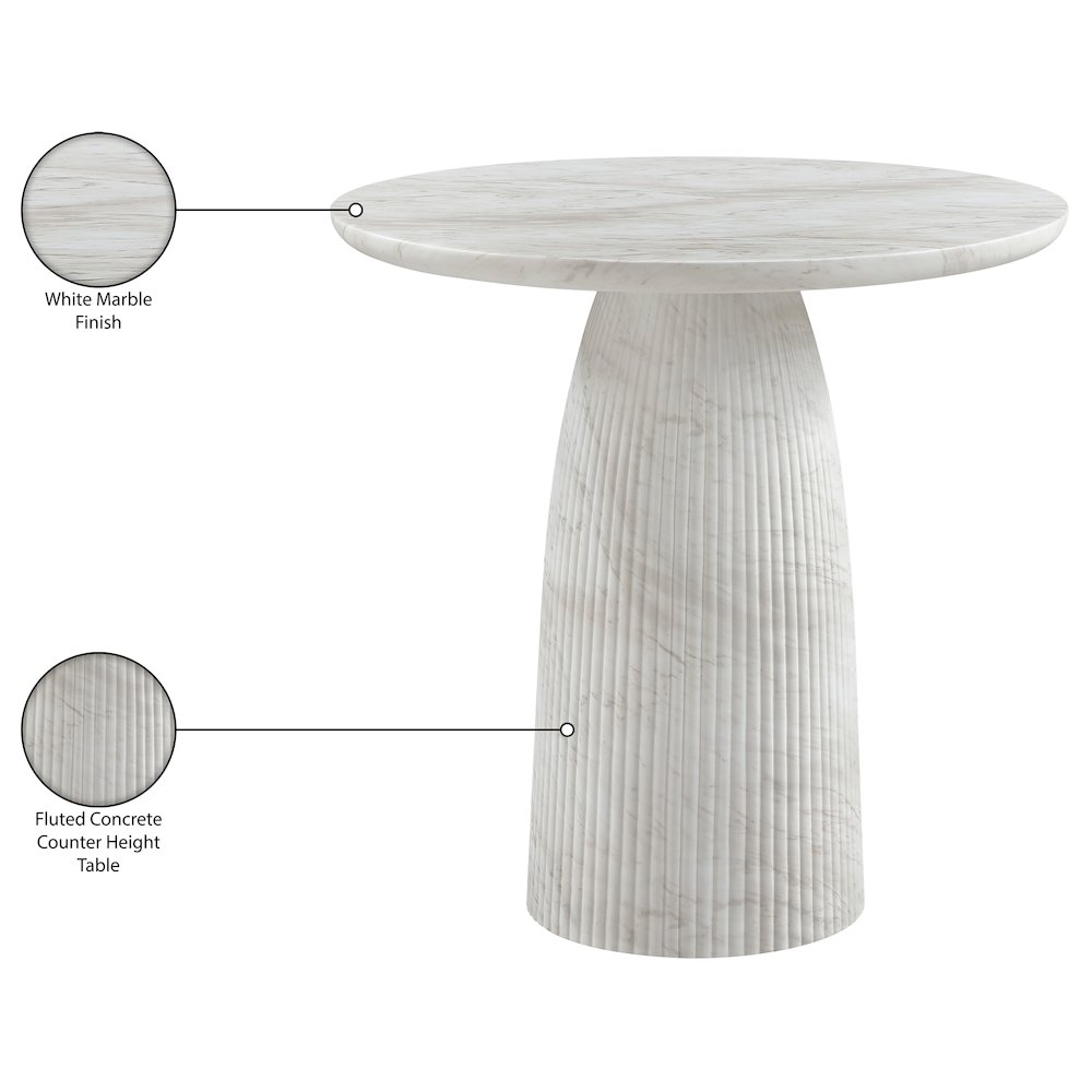 Venosa White Concrete Indoor/Outdoor Counter Height Table. Picture 7