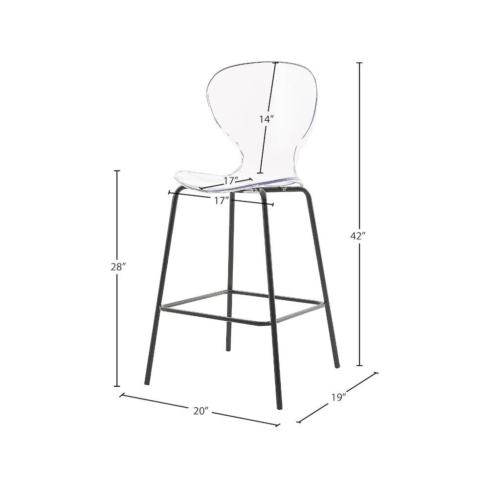 Clarion Matte Black Stool, Set of 2. Picture 5