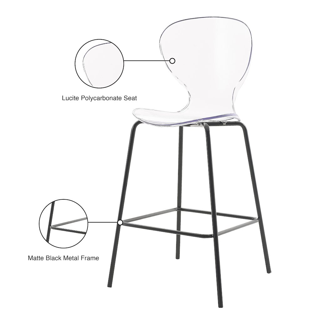 Clarion Matte Black Stool, Set of 2. Picture 6