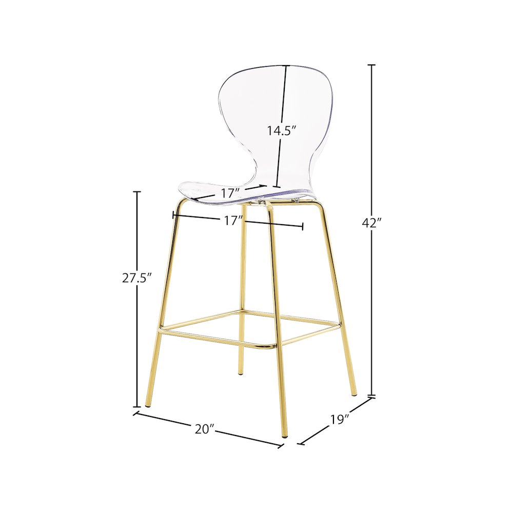 Clarion Gold Metal Stool, Set of 2. Picture 5