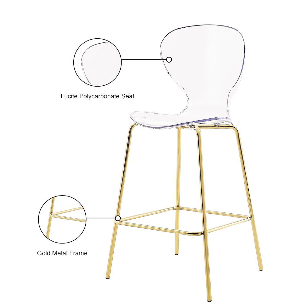 Clarion Gold Metal Stool, Set of 2. Picture 6