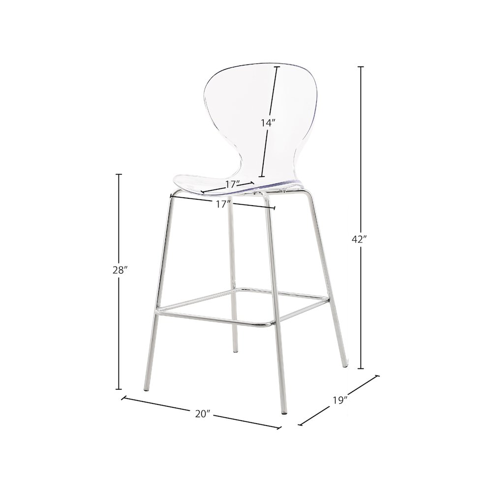 Clarion Chrome Metal Stool, Set of 2. Picture 5
