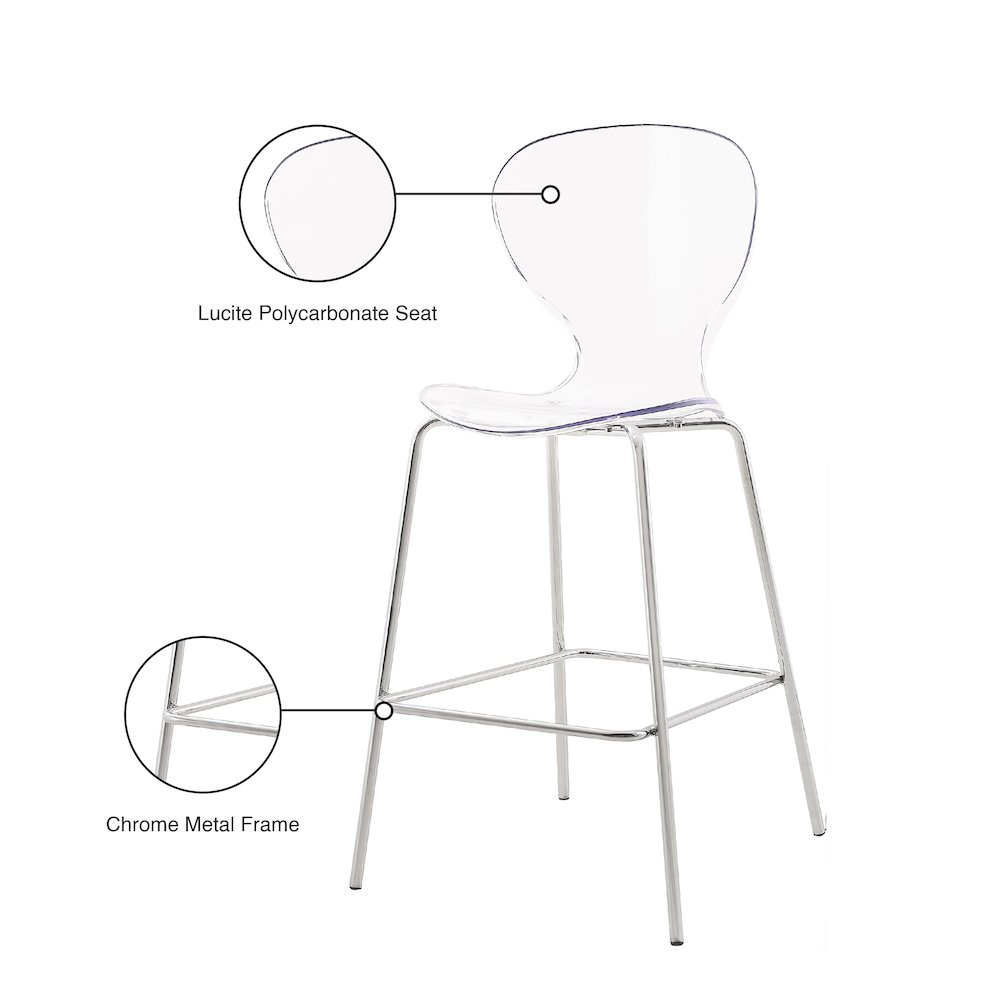 Clarion Chrome Metal Stool, Set of 2. Picture 6