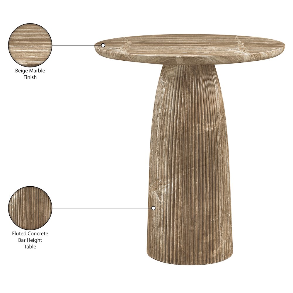 Venosa Beige Concrete Indoor/Outdoor Bar Table. Picture 7
