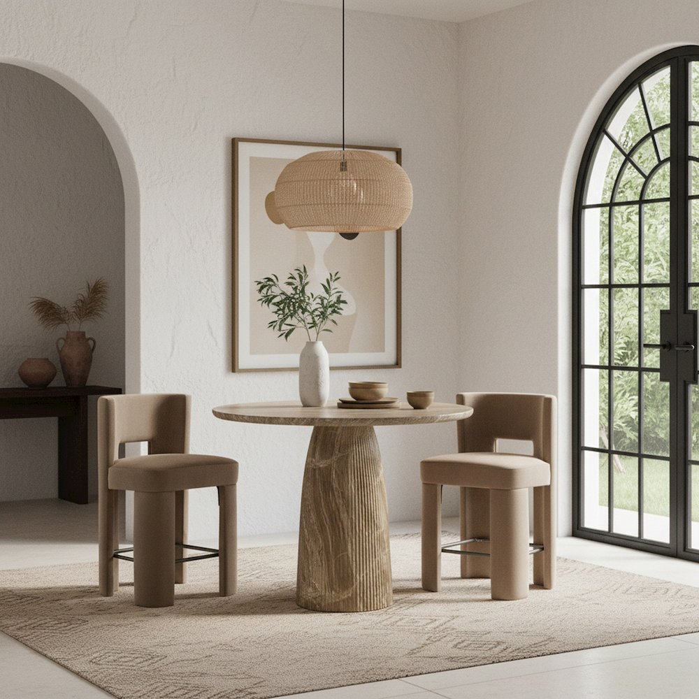 Venosa Beige Concrete Indoor/Outdoor Bar Table. Picture 2