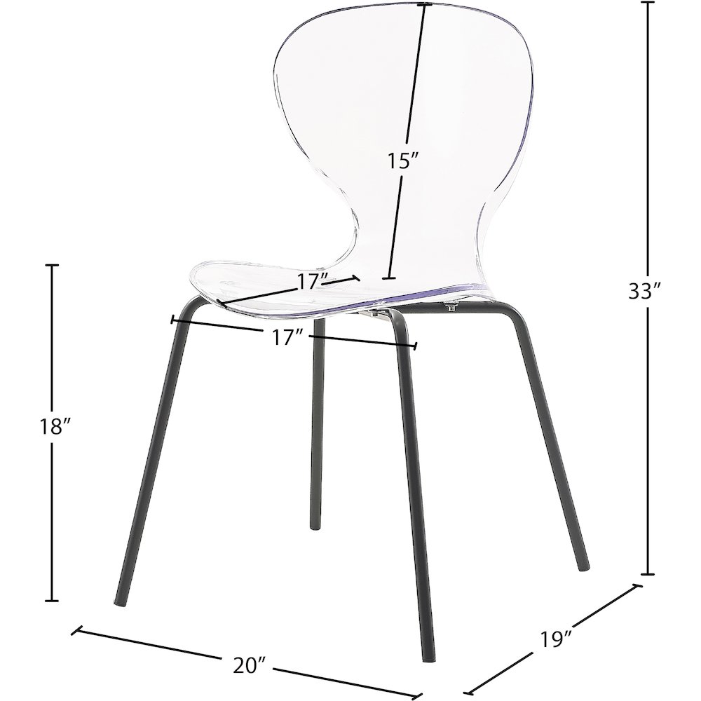 Clarion Matte Black Dining Chair, Set of 2. Picture 5