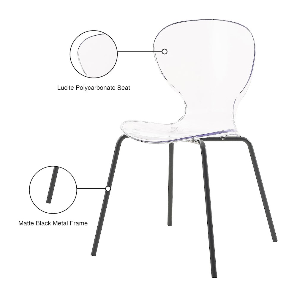 Clarion Matte Black Dining Chair, Set of 2. Picture 6