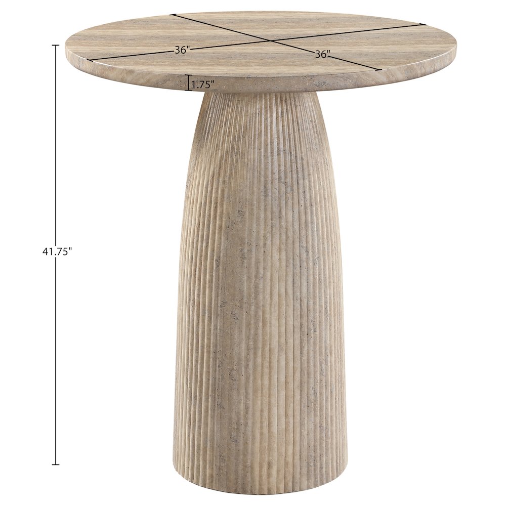 Venosa Travertine Concrete Indoor/Outdoor Bar Table. Picture 4