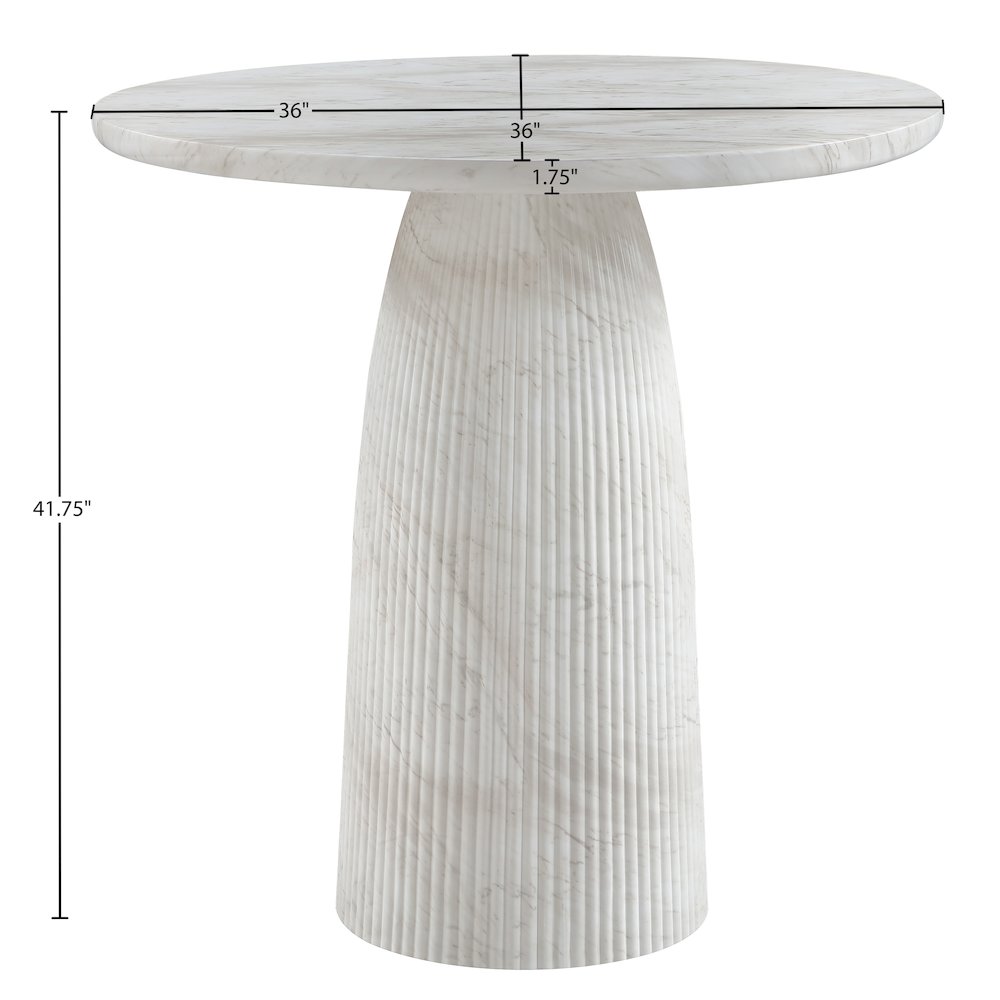 Venosa White Concrete Indoor/Outdoor Bar Table. Picture 6