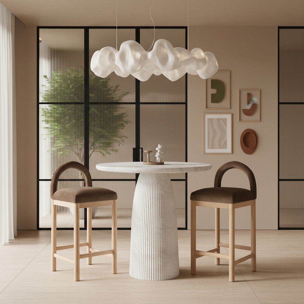 Venosa White Concrete Indoor/Outdoor Bar Table. Picture 2