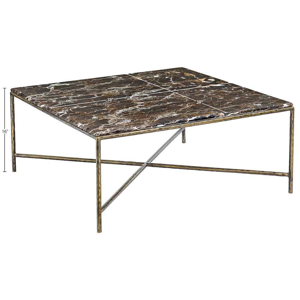 Valen Brown Marble And Iron Coffee Table. Picture 7