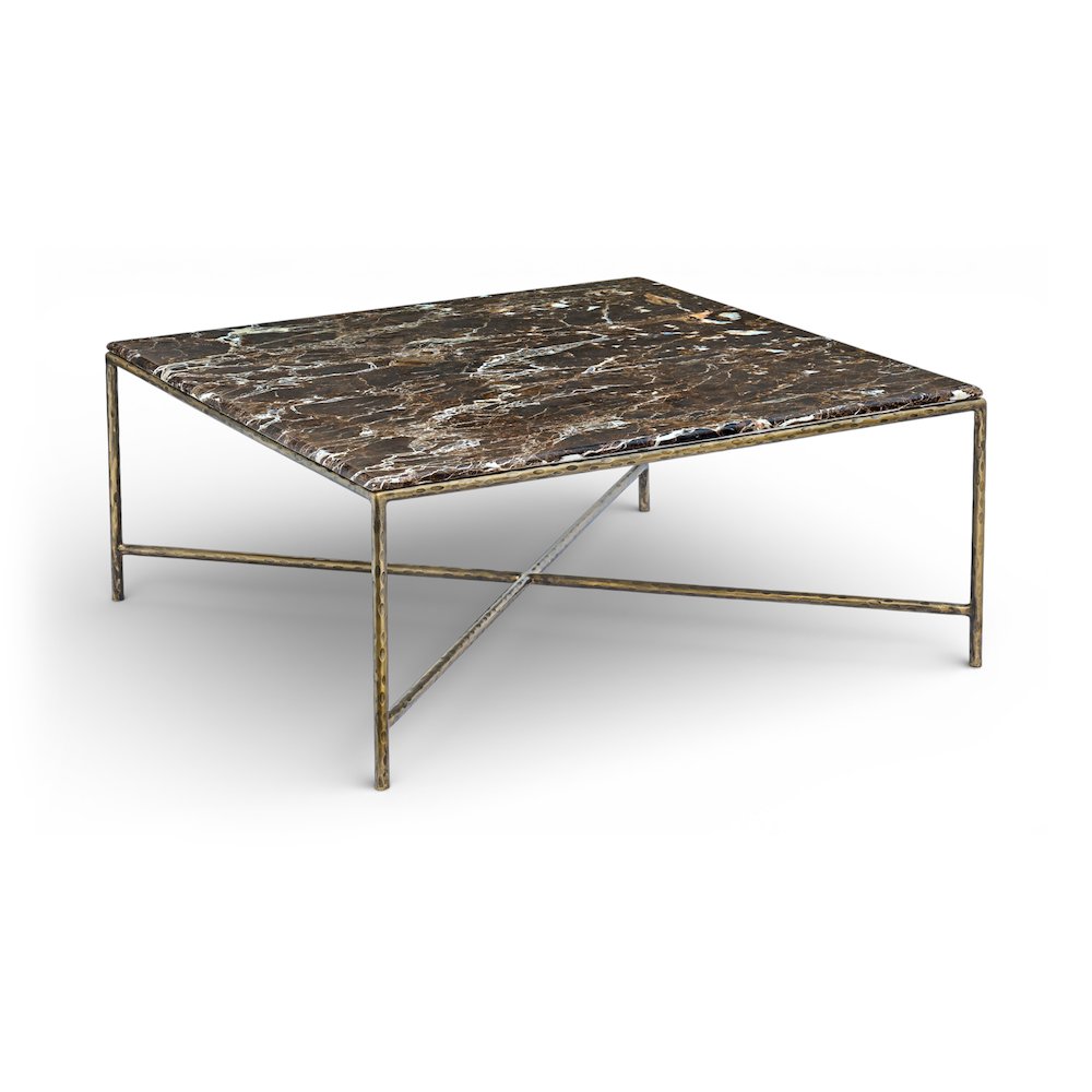 Valen Brown Marble And Iron Coffee Table. Picture 1