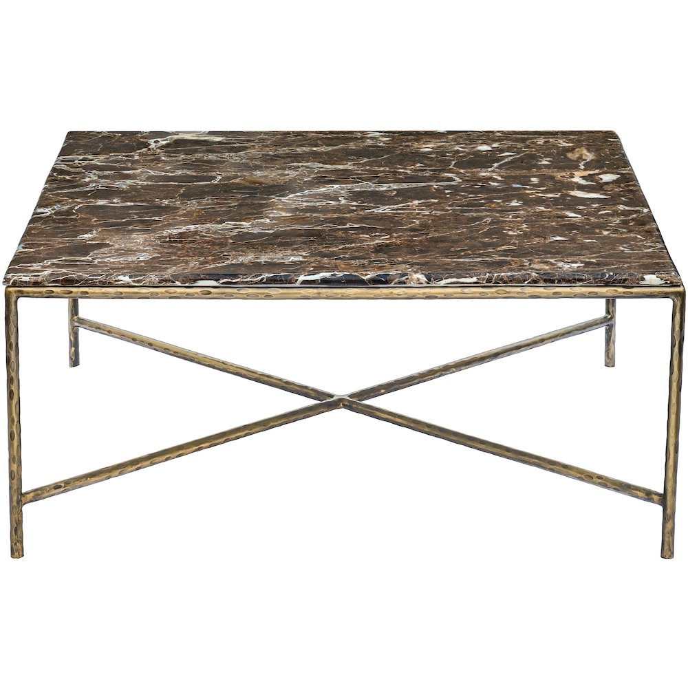 Valen Brown Marble And Iron Coffee Table. Picture 4