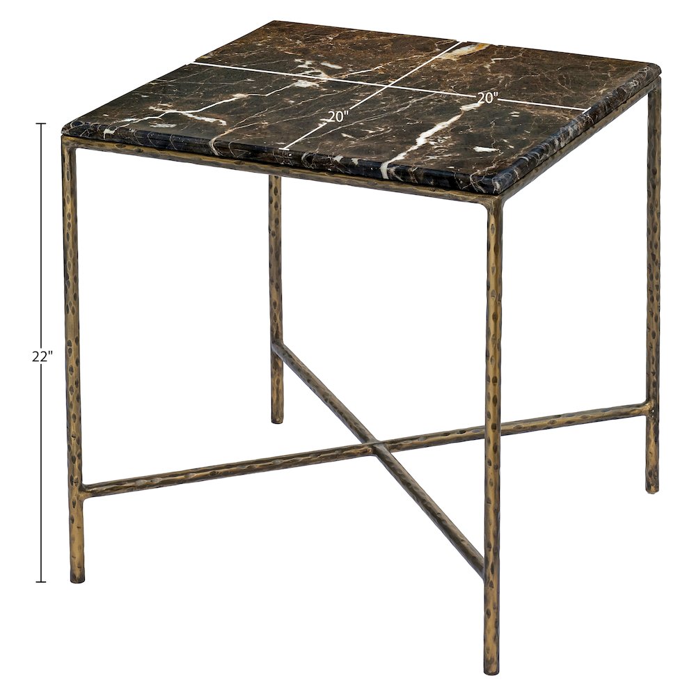Valen Brown Marble And Iron End Table. Picture 7