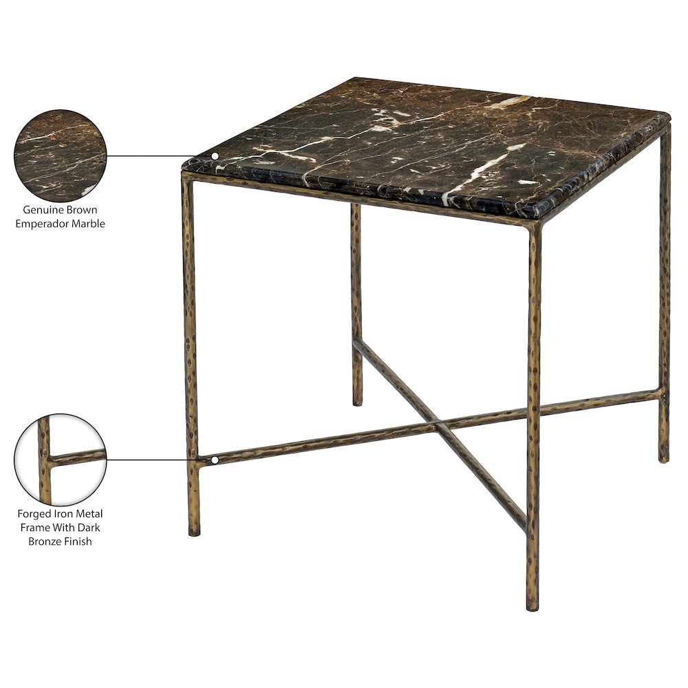 Valen Brown Marble And Iron End Table. Picture 8