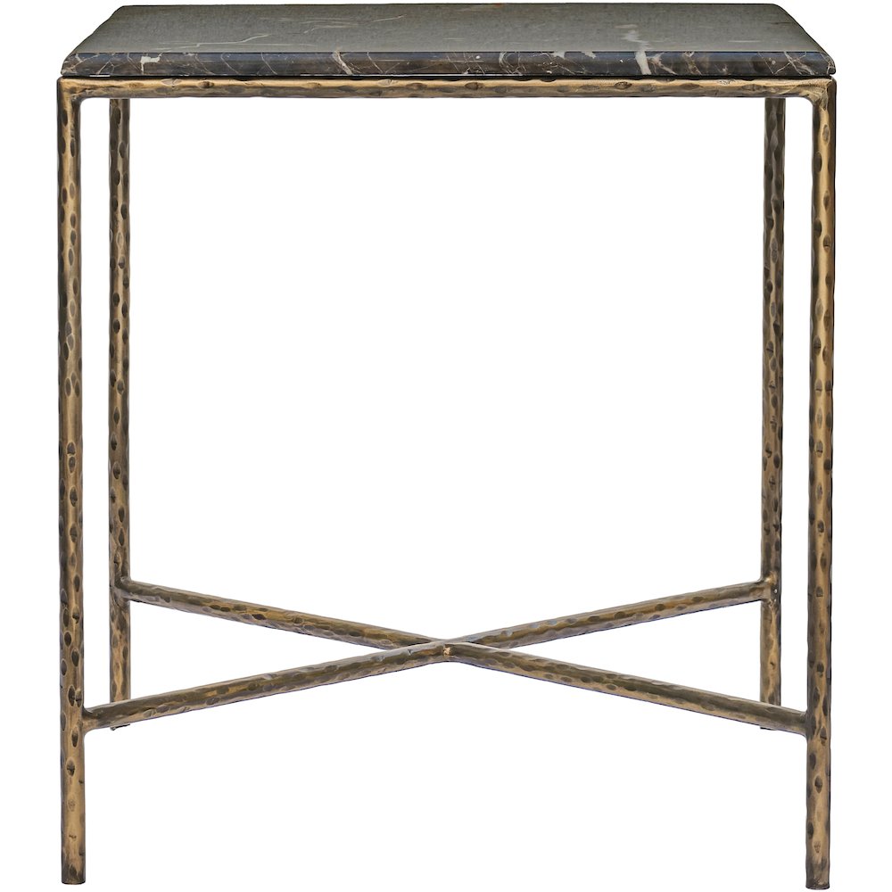 Valen Brown Marble And Iron End Table. Picture 3