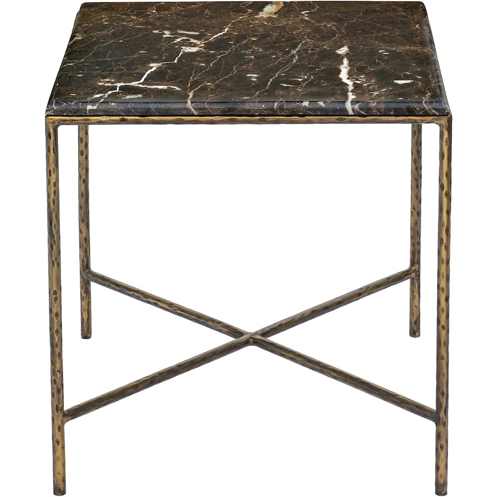 Valen Brown Marble And Iron End Table. Picture 4
