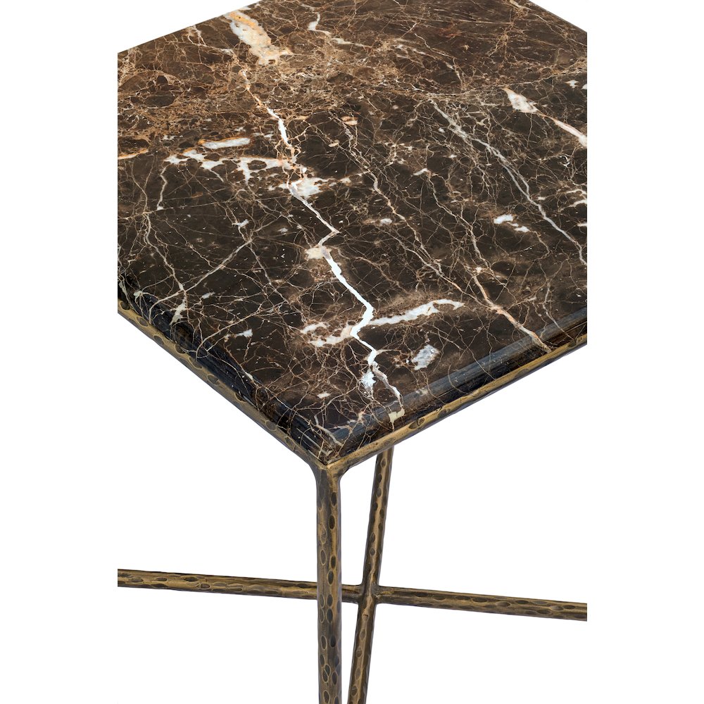 Valen Brown Marble And Iron End Table. Picture 5