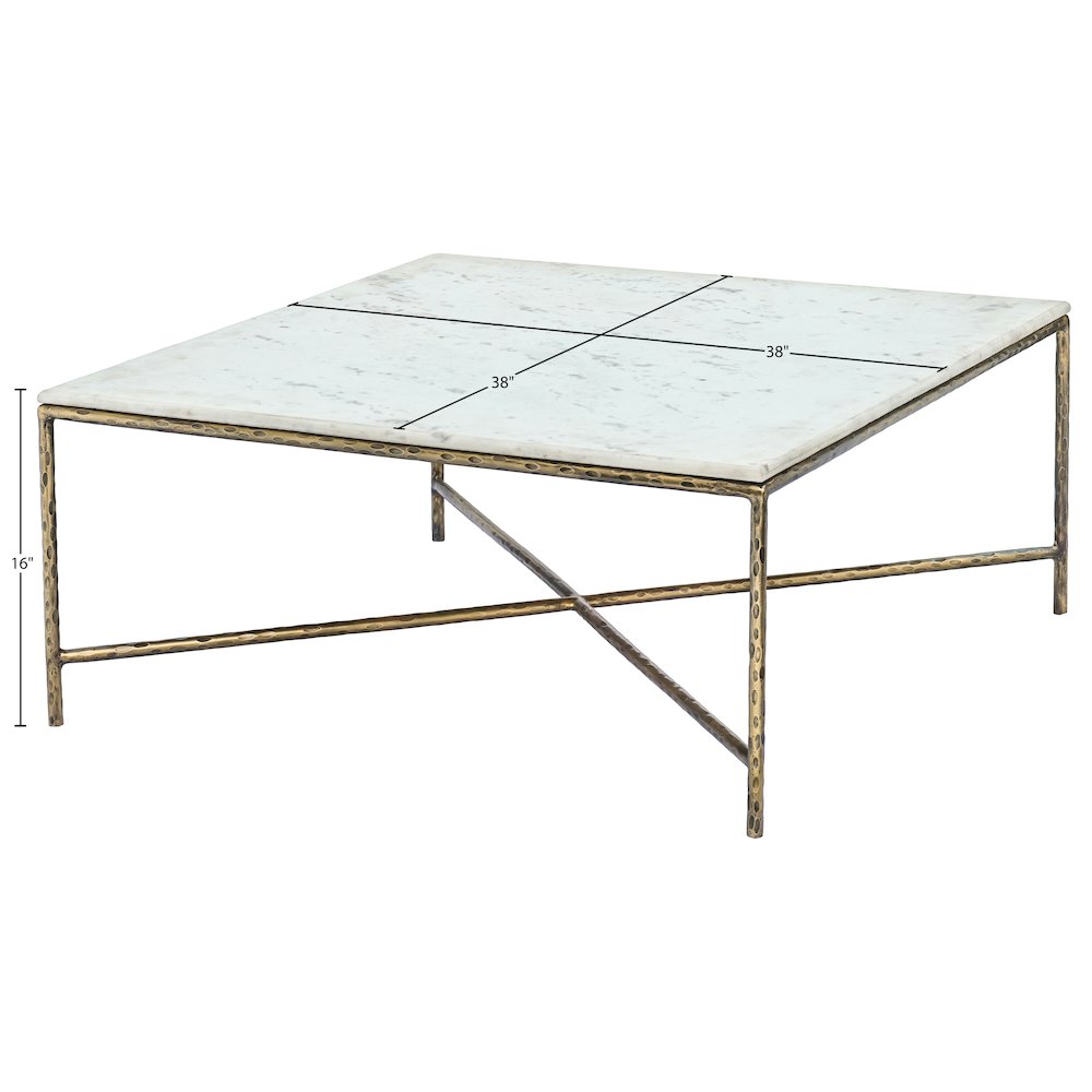 Valen White Marble And Iron Coffee Table. Picture 7