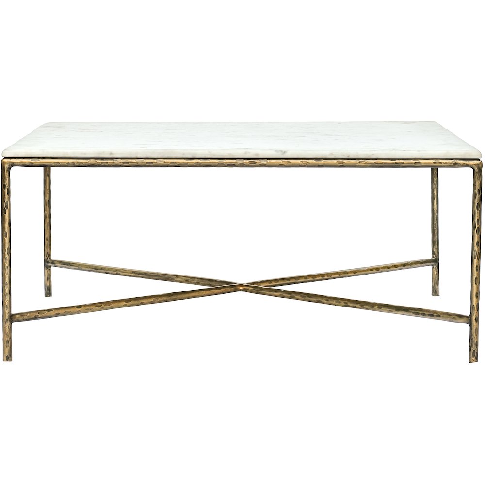 Valen White Marble And Iron Coffee Table. Picture 3