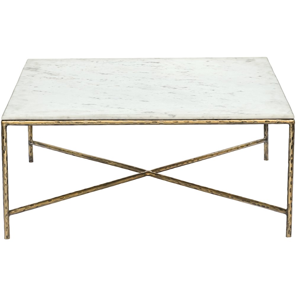 Valen White Marble And Iron Coffee Table. Picture 4