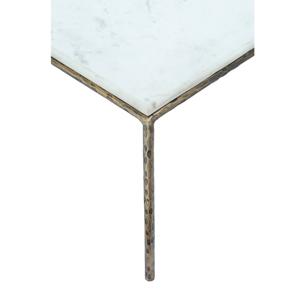 Valen White Marble And Iron Coffee Table. Picture 5