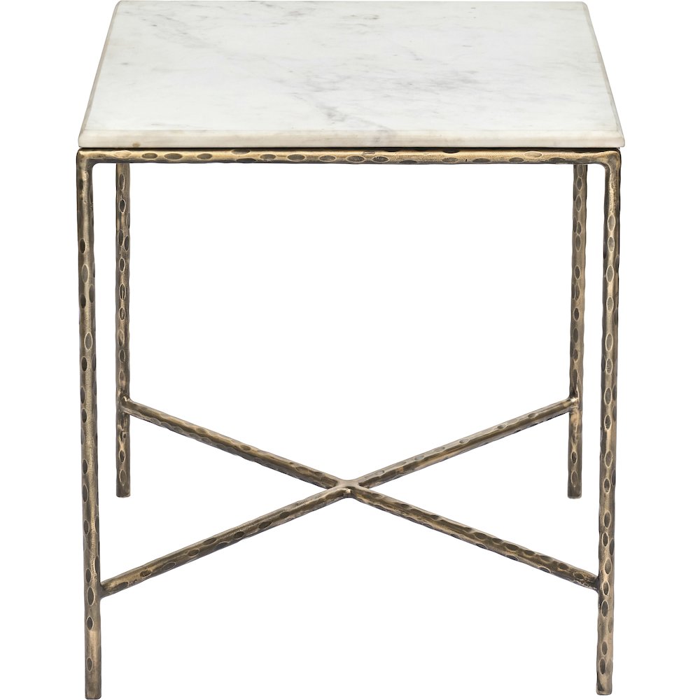 Valen White Marble And Iron End Table. Picture 4