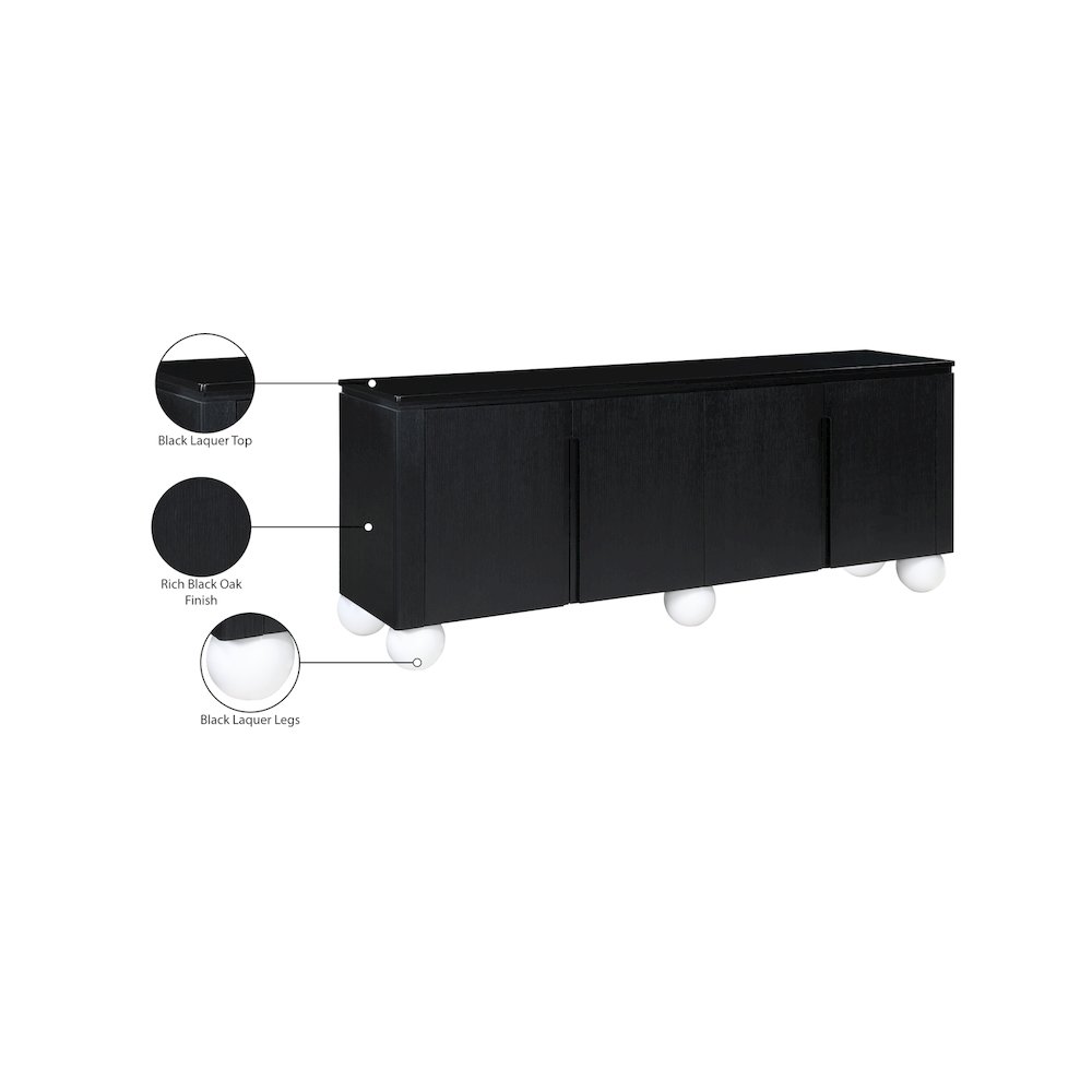 Cardiff Black Sideboard/Buffet. Picture 11