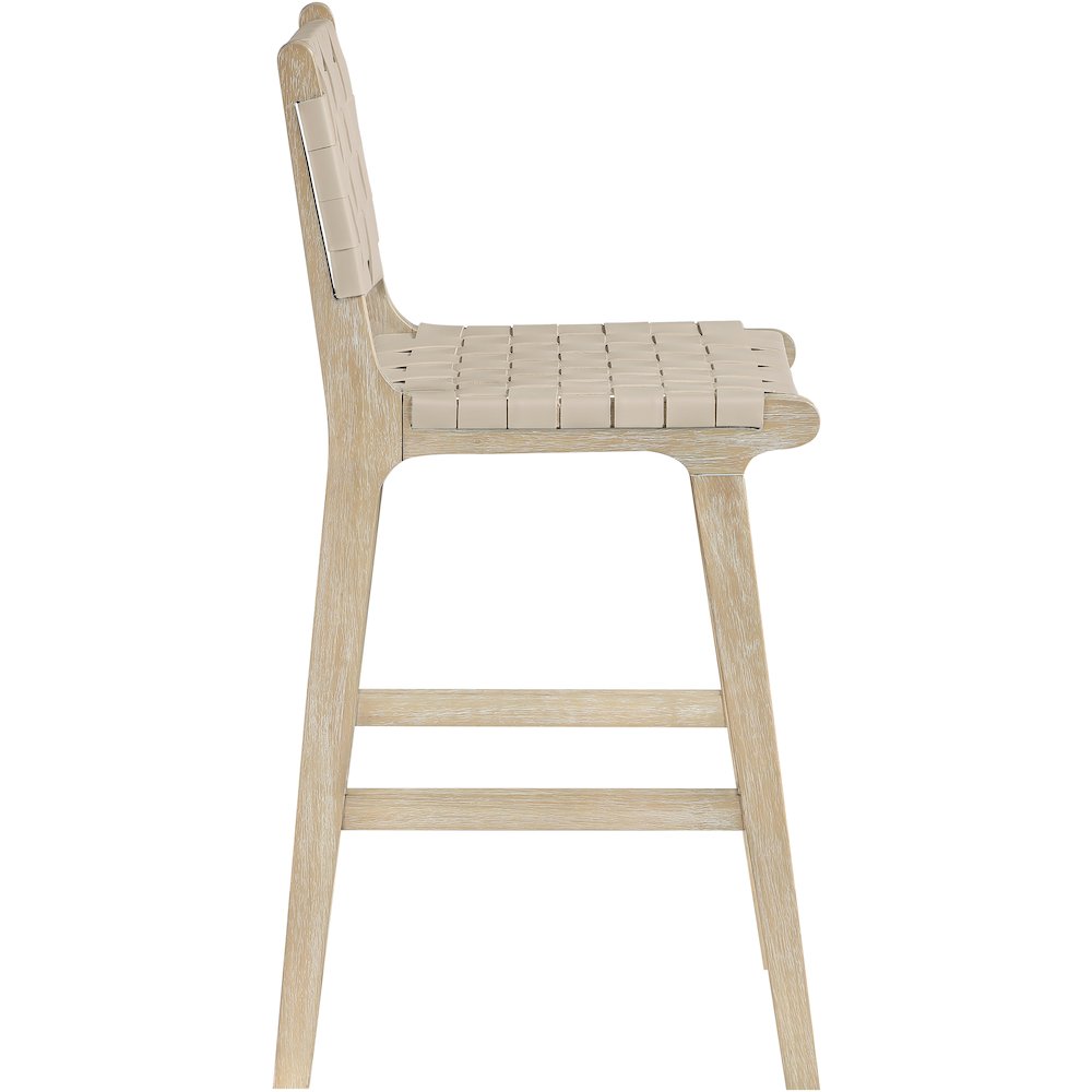 Entwine Beige Vegan Leather Upholstered Counter Stool. Picture 4