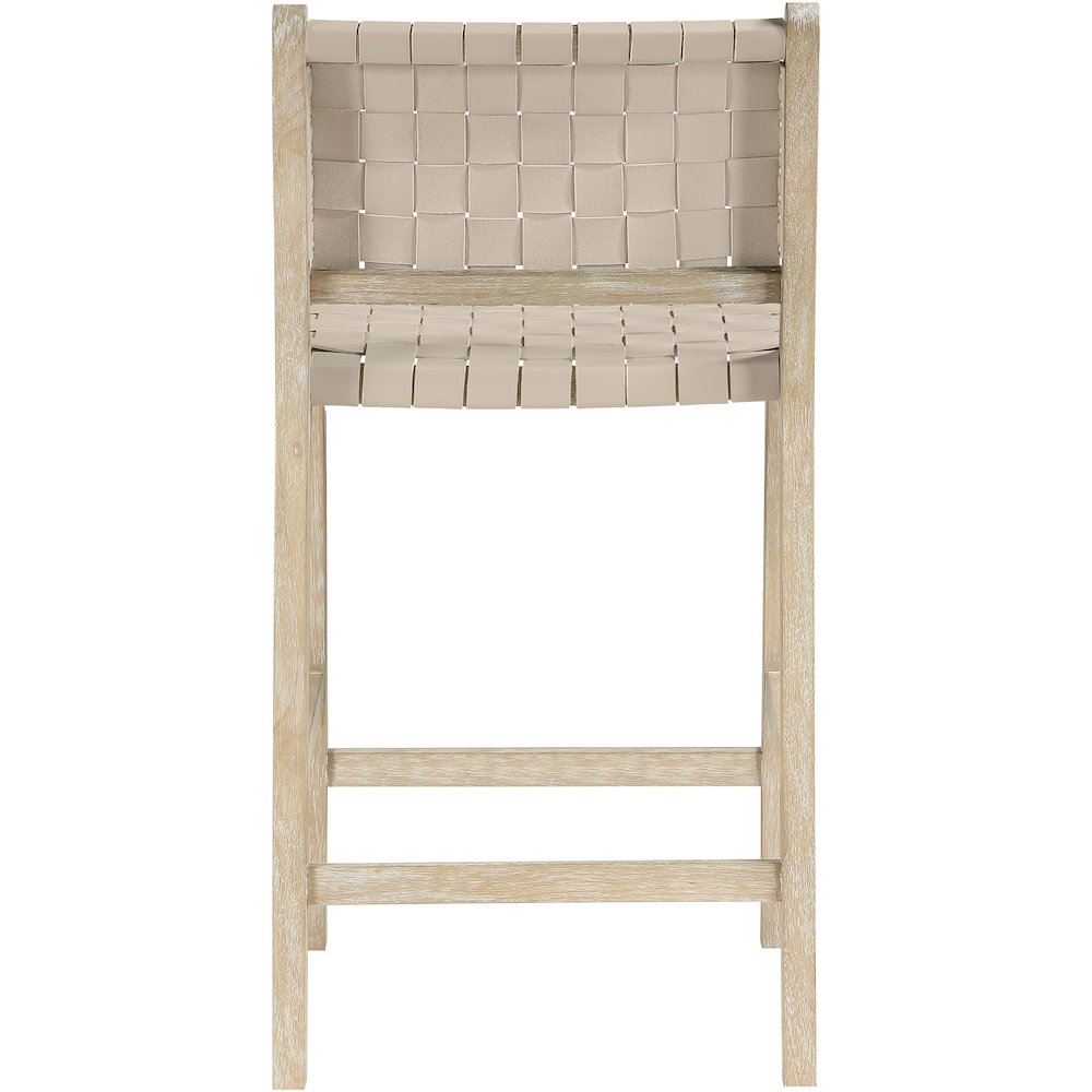Entwine Beige Vegan Leather Upholstered Counter Stool. Picture 5