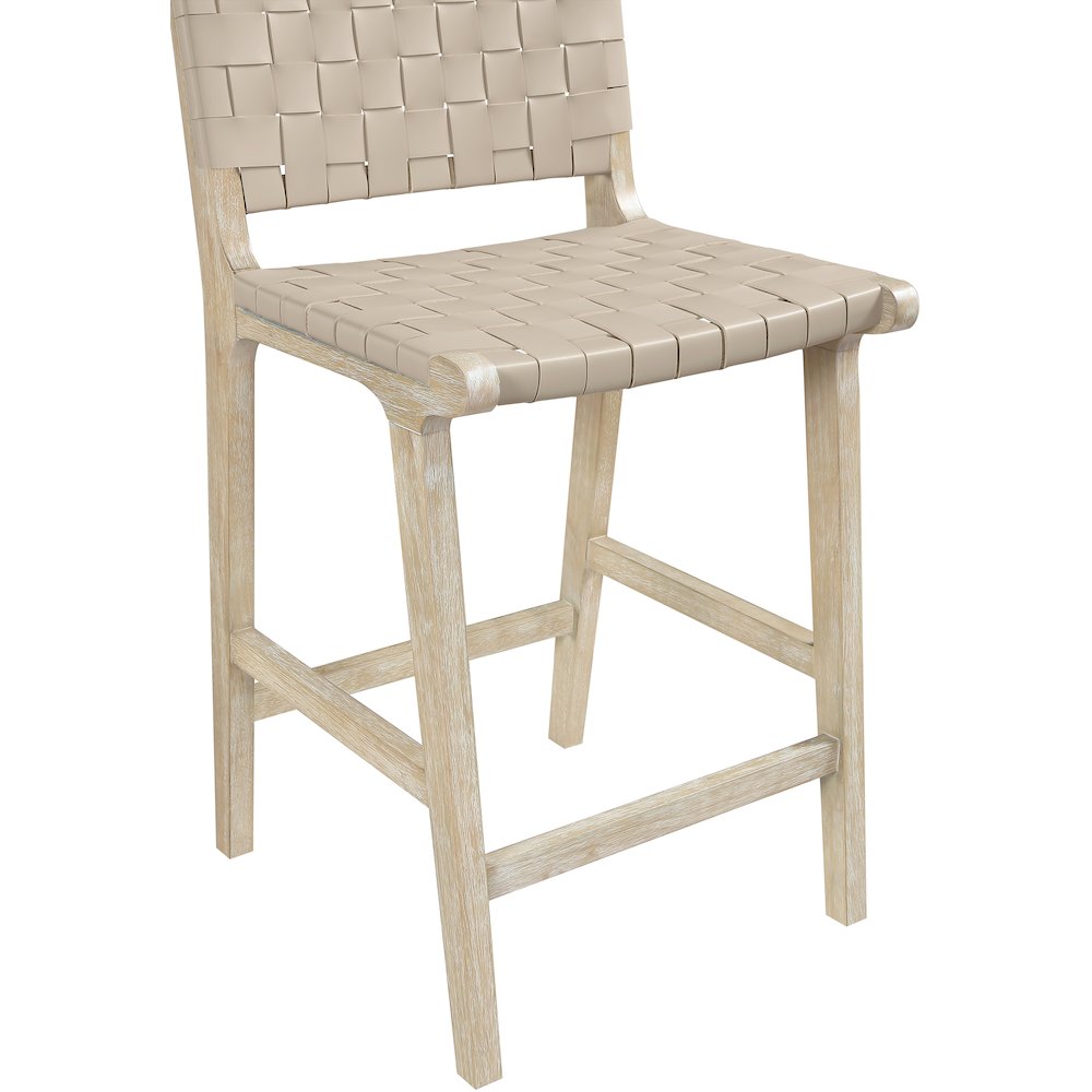 Entwine Beige Vegan Leather Upholstered Counter Stool. Picture 7